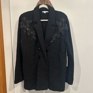 Chico's Black Beaded Blazer